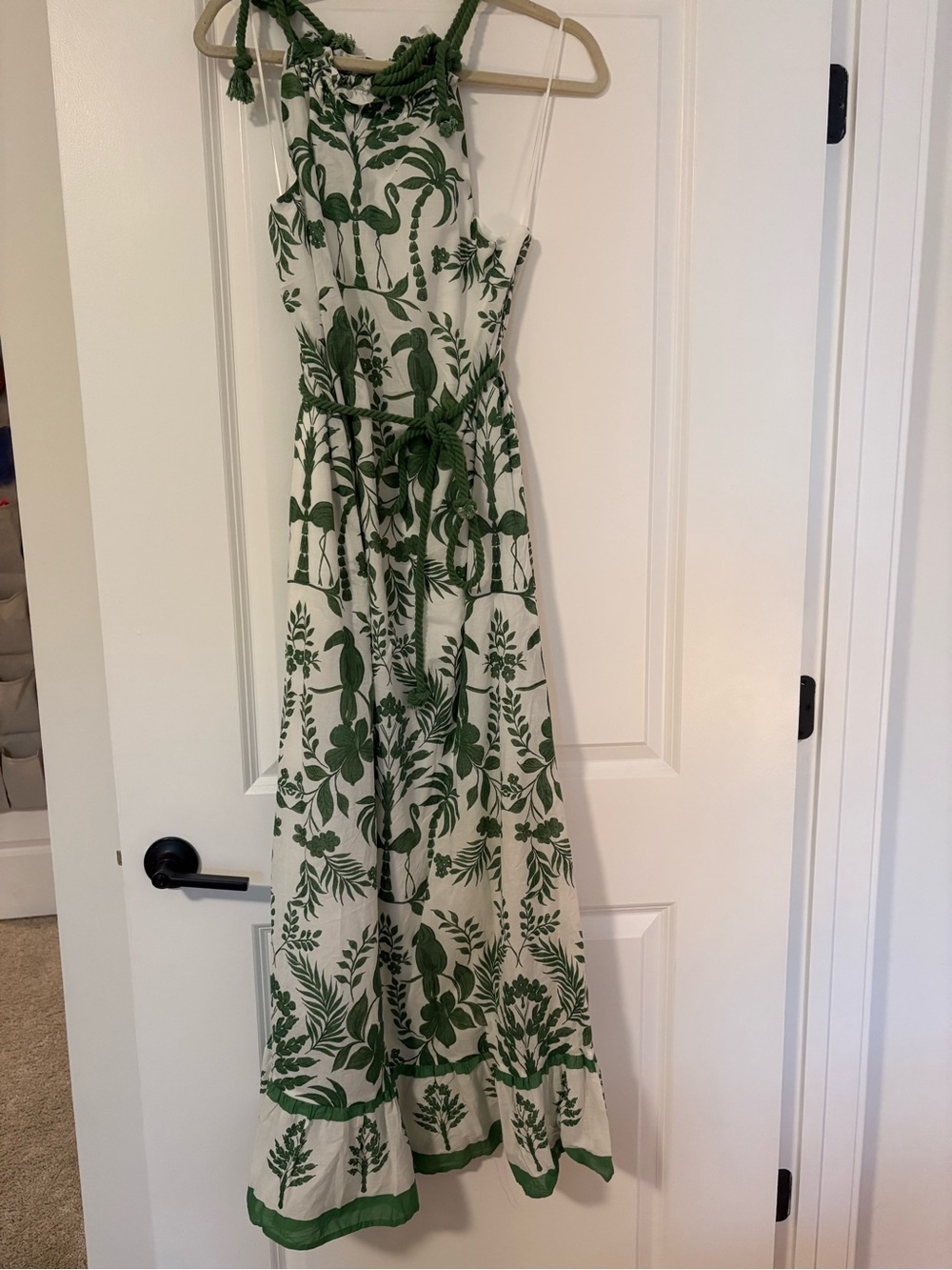 Sugarlips Green and White Botanical Maxi Dress